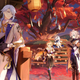 Ayato watches the Traveler, Paimon, and Albedo from a corner.